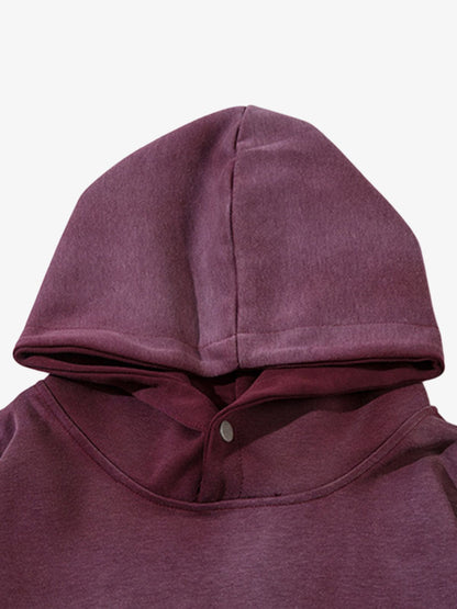 Thesupermade Patch Lettering Embroidered Gradient Color Hoodie 