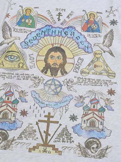 Thesupermade American High Street Graffiti Long Sleeve T-Shirt 