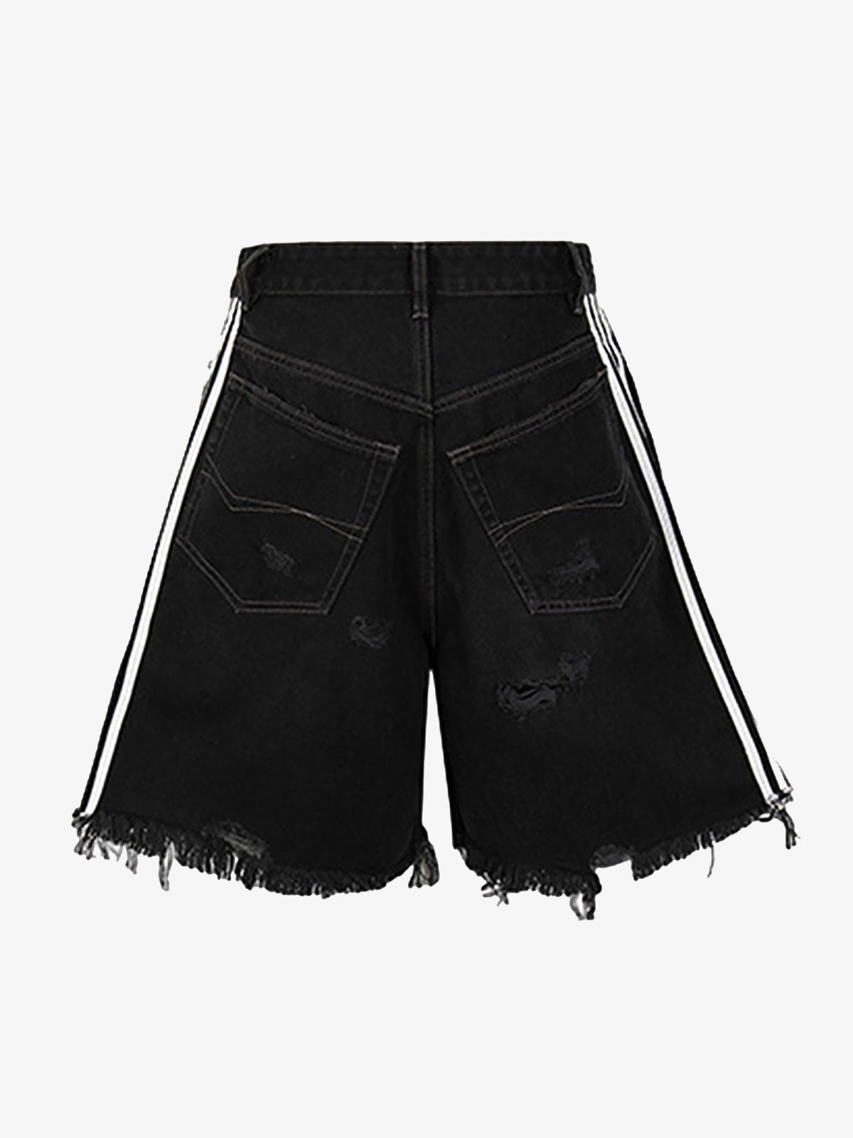 Retro Whisker Raw Edge Denim Shorts 
