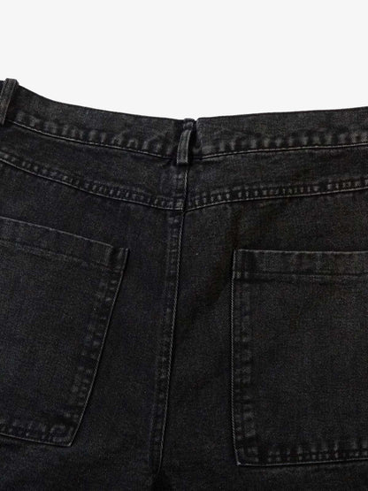 Grommet Design Multi-Pocket Cargo Jeans 