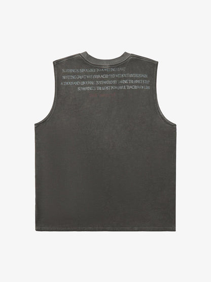 Thesupermade Heavy Worker Washed And Broken Retro Font VEST 