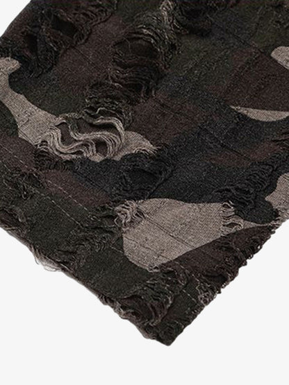 Camouflage Faux Two-piece Jersey Long Sleeve T-shirt - 2380 