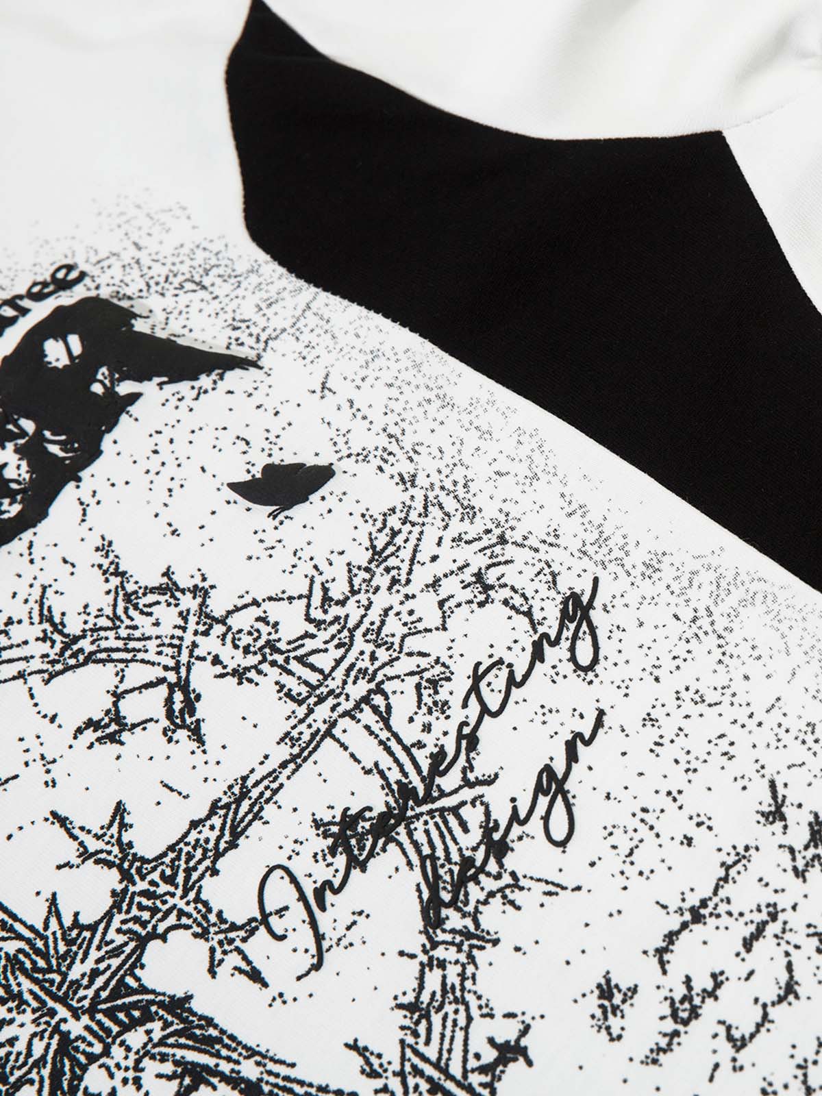 Thesupermade Star Necklace Cross Graphic Long Sleeve T-shirt 