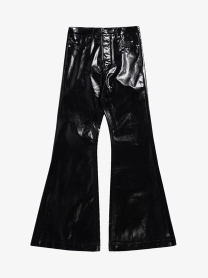 Thesupermade Glossy Patent Leather Flare Pants - 2396 
