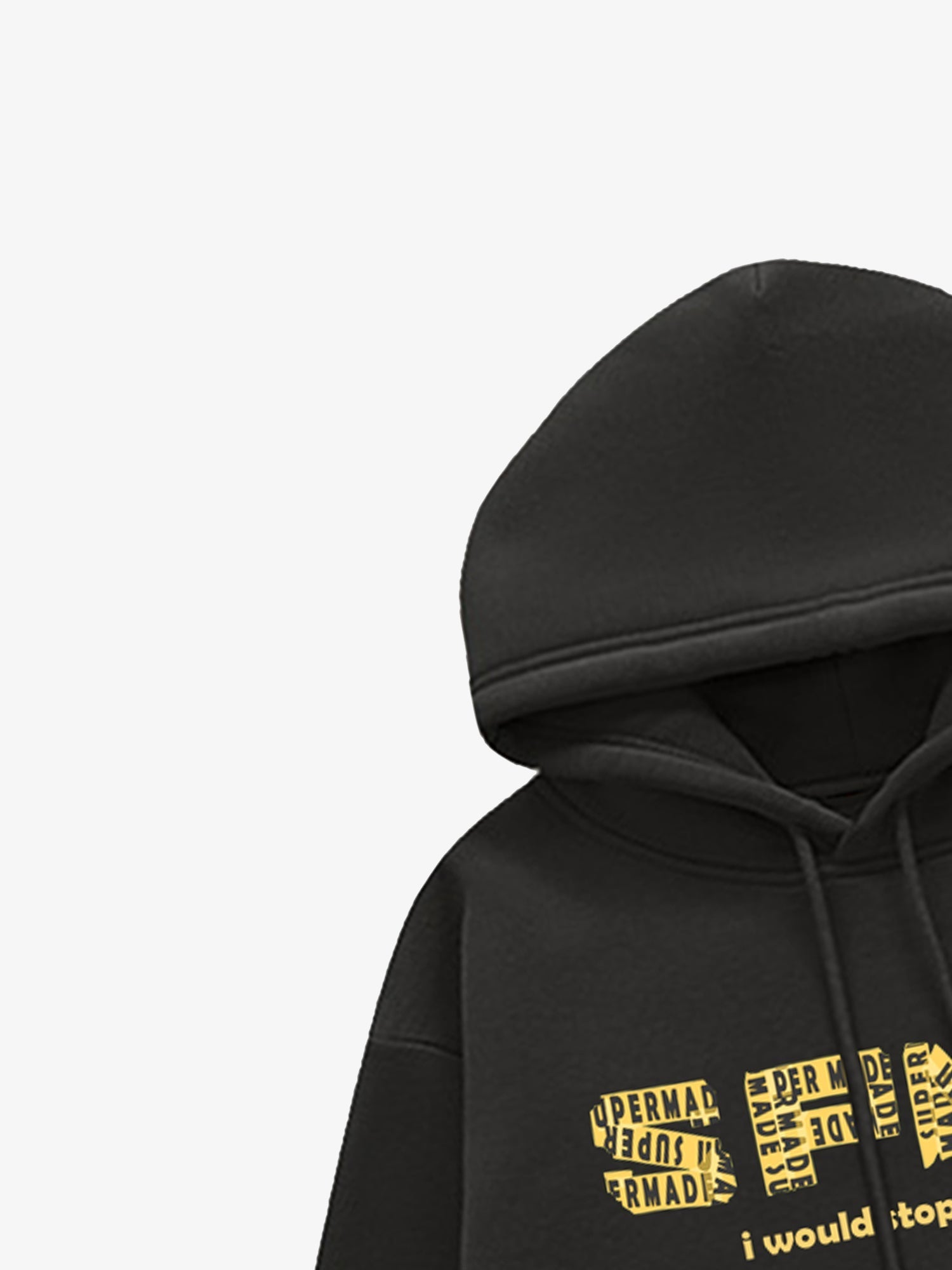 Thesupermade Letter Graphics Fleece Hoodie 