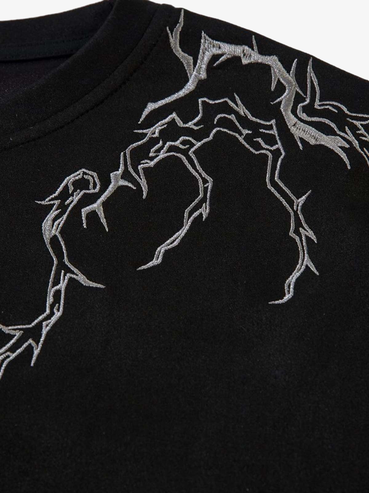 Thorn Embroidery Suede T-Shirt 
