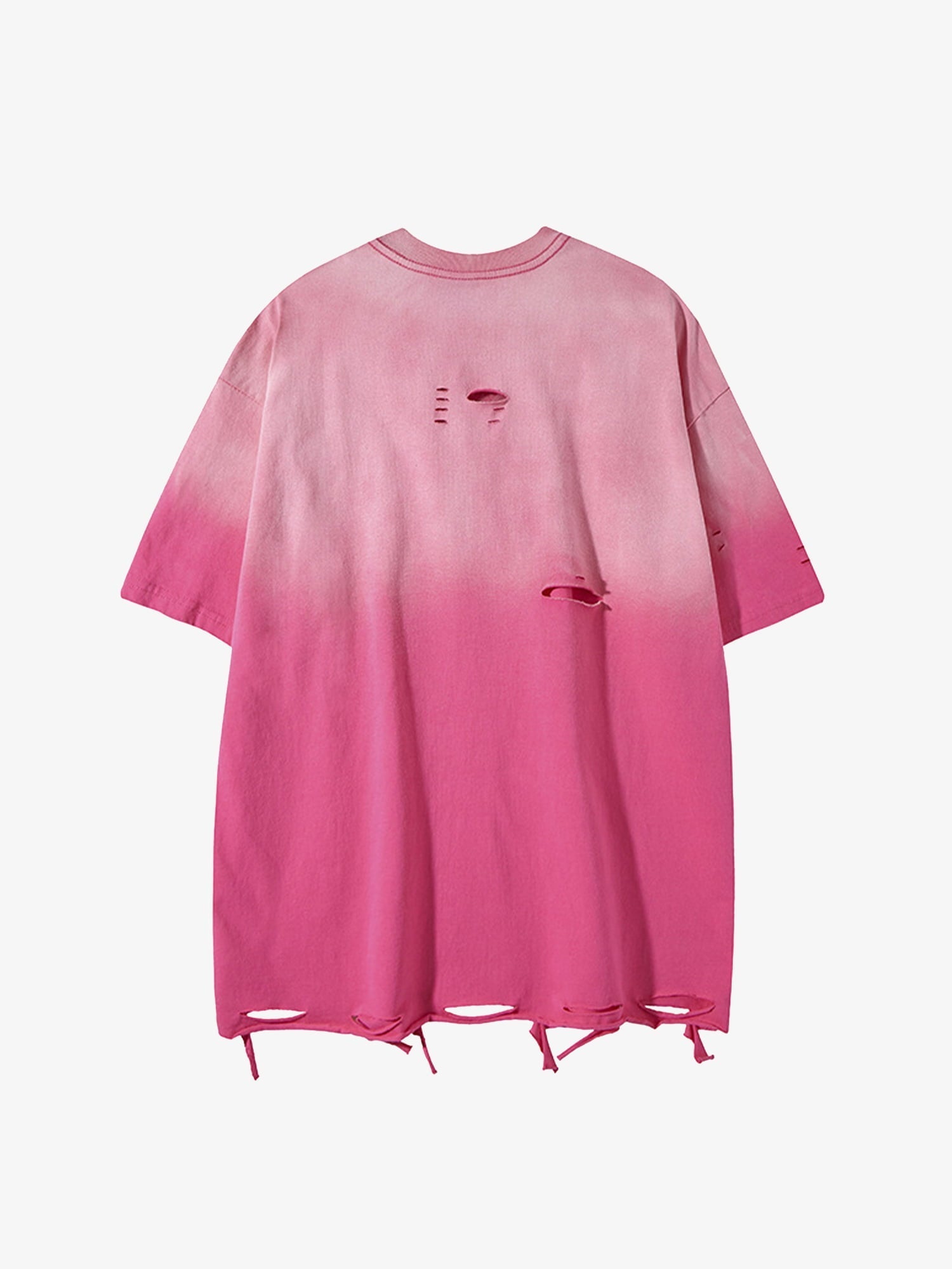 Tie -Dye Tattered Edge Necklace T-shirt 