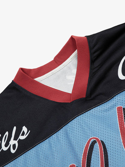 Floral Print Jersey V Neck T-Shirt 