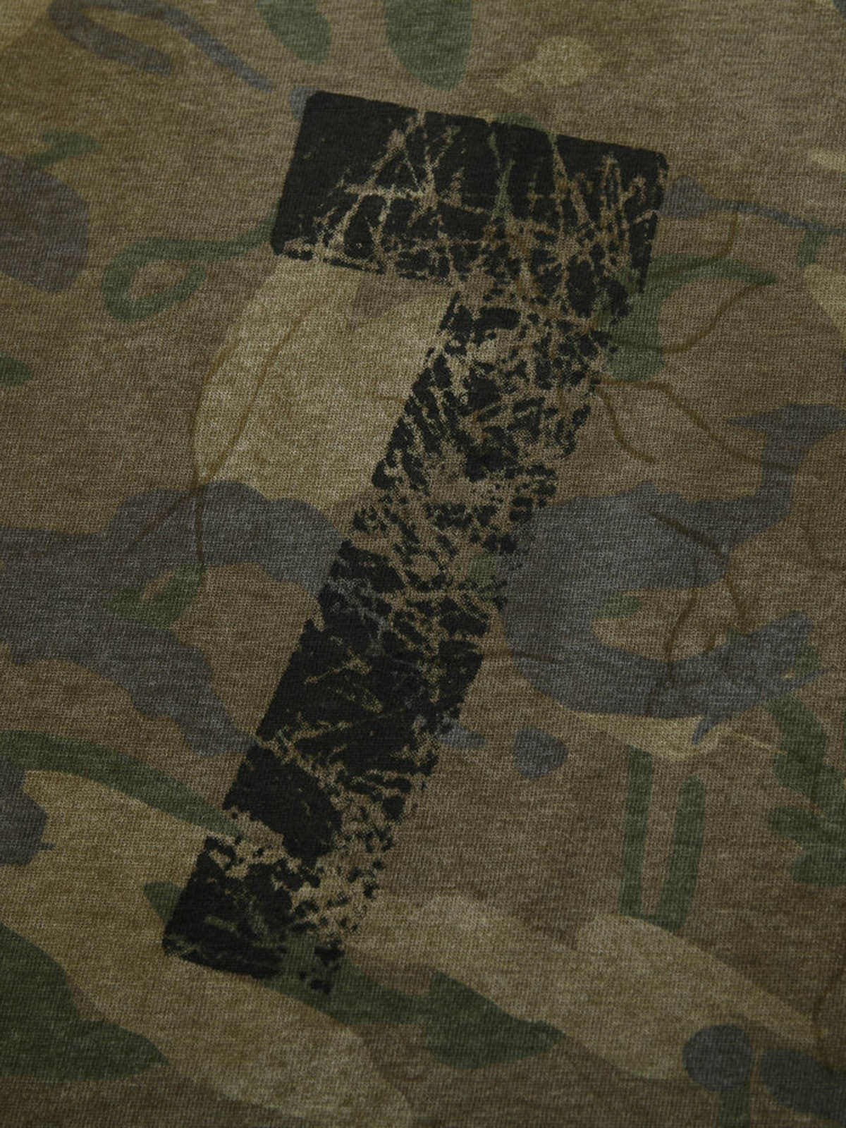 Camouflage Spliced Faux Two-Piece Long-sleeve T-shirt 