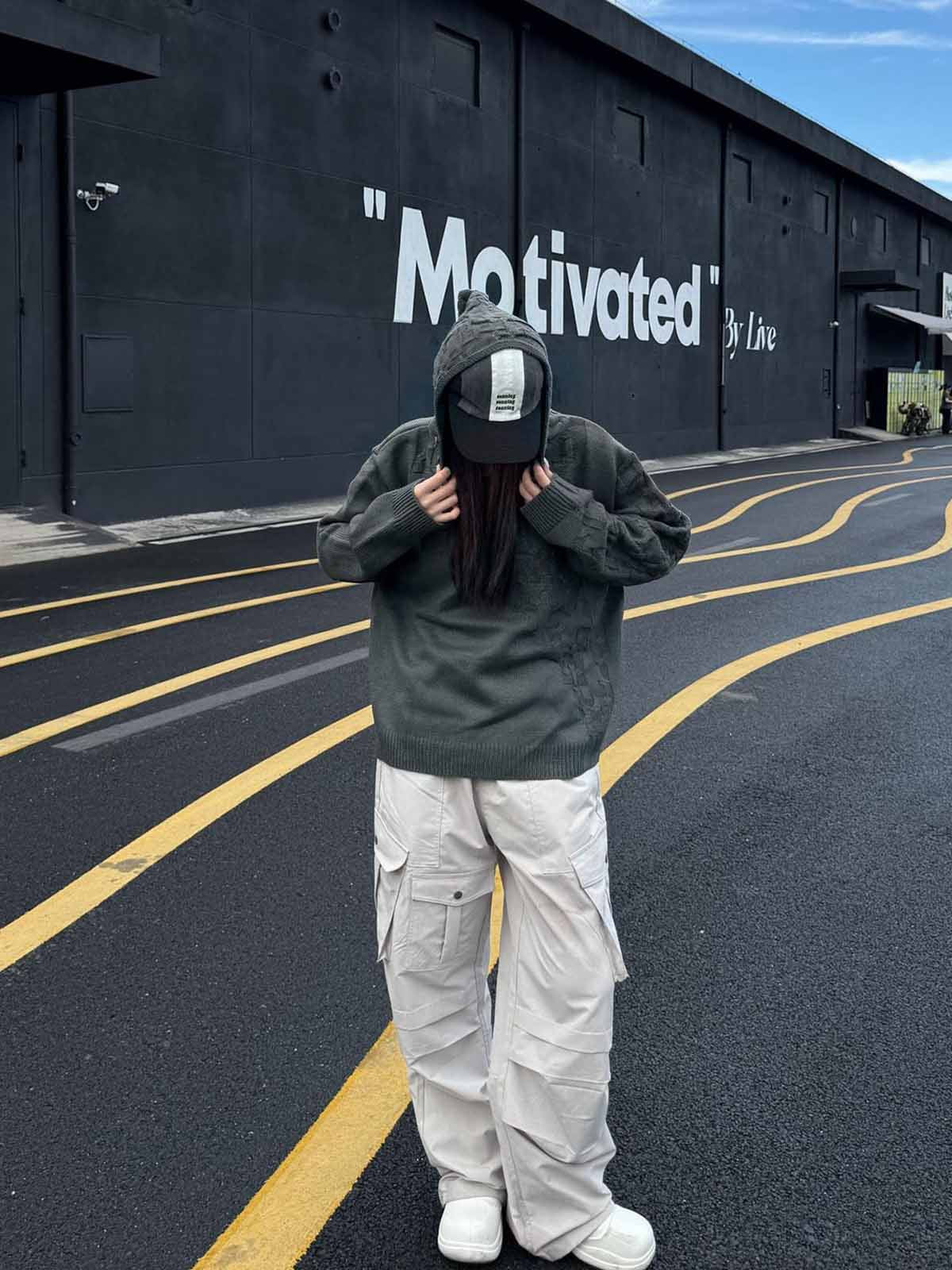 Asymmetric Irregular Knitted Sweater Hoodie 