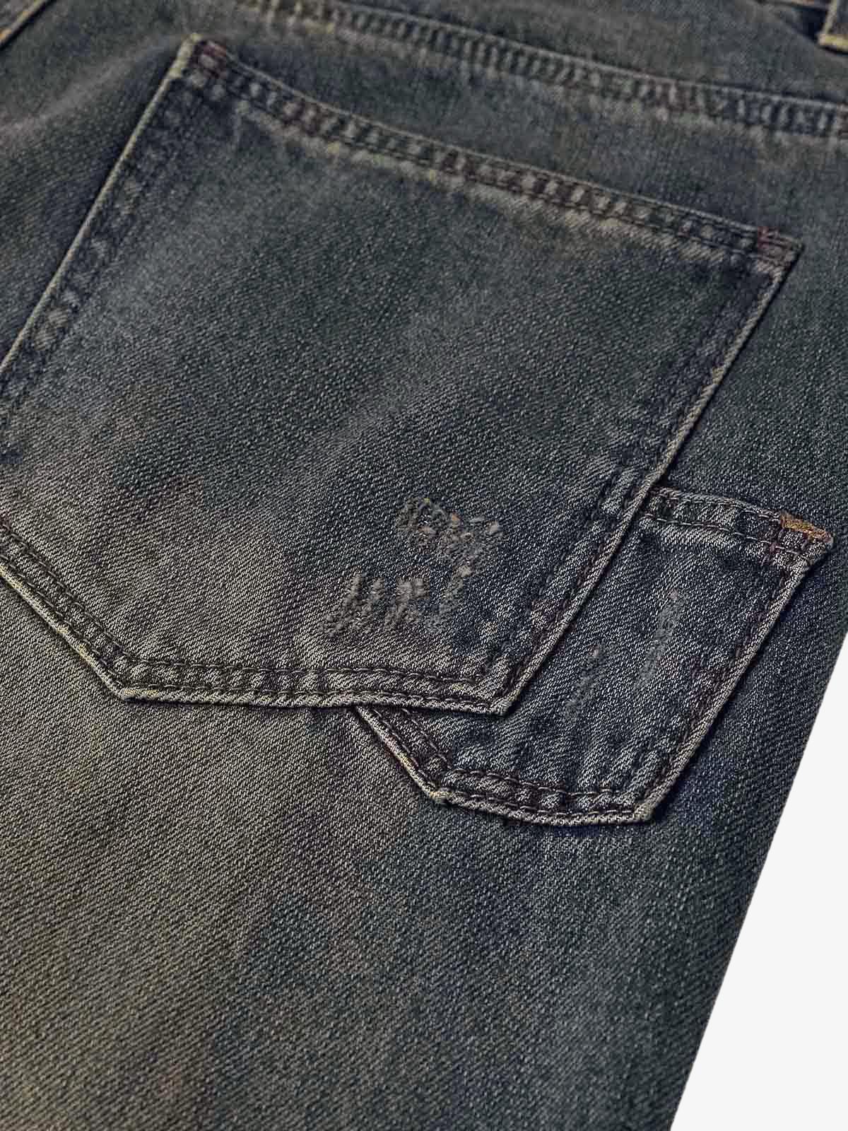 Washed Dirty-Dye Straight Jeans - 2352 