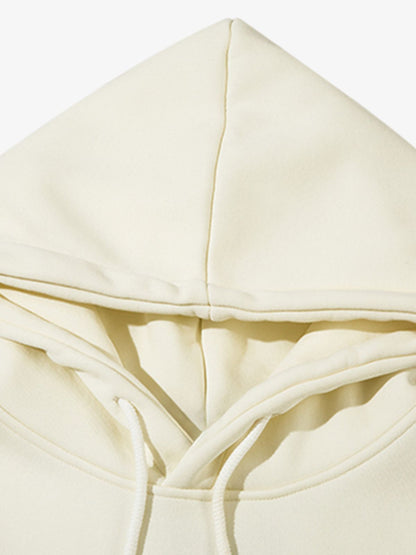 Thesupermade Star Patch Embroidered Hooded Fleece Sweatshirt 