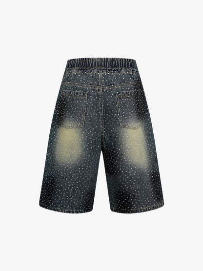 Heavy Diamond Drawstring Denim Jorts 