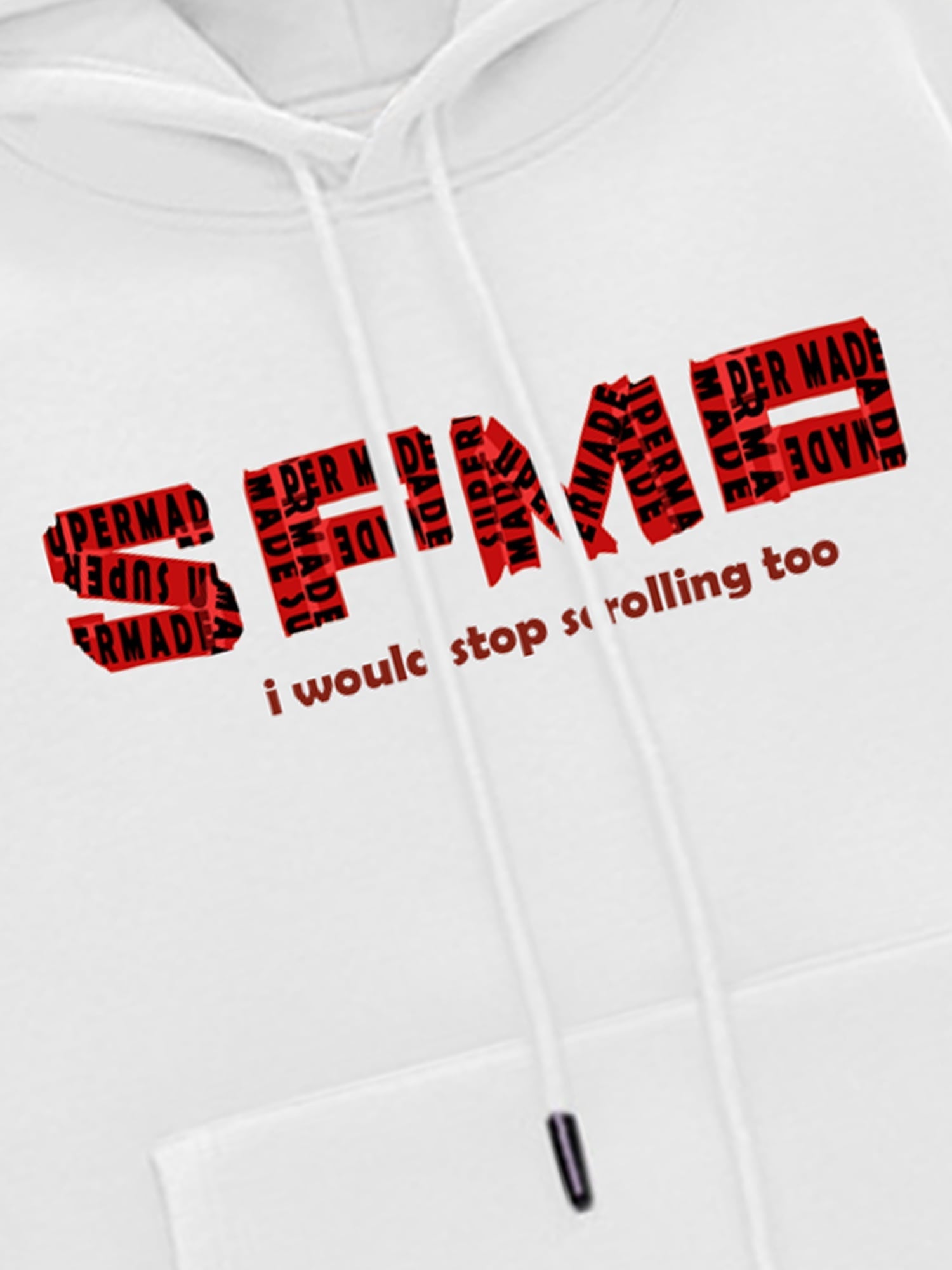 Thesupermade Letter Graphics Fleece Hoodie 