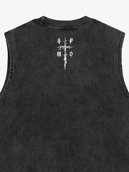 Original Edgy Cross Graphic Vest 