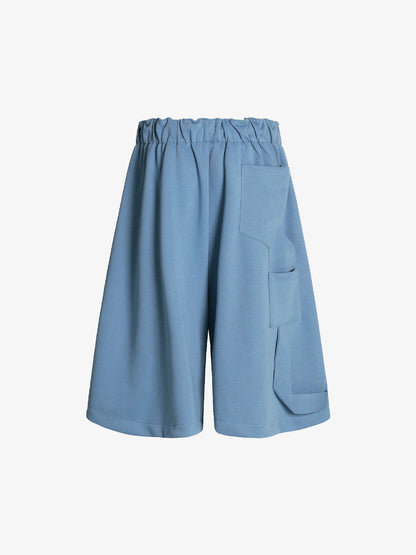 Side Pockets Drawstring Waist Casual Jorts 