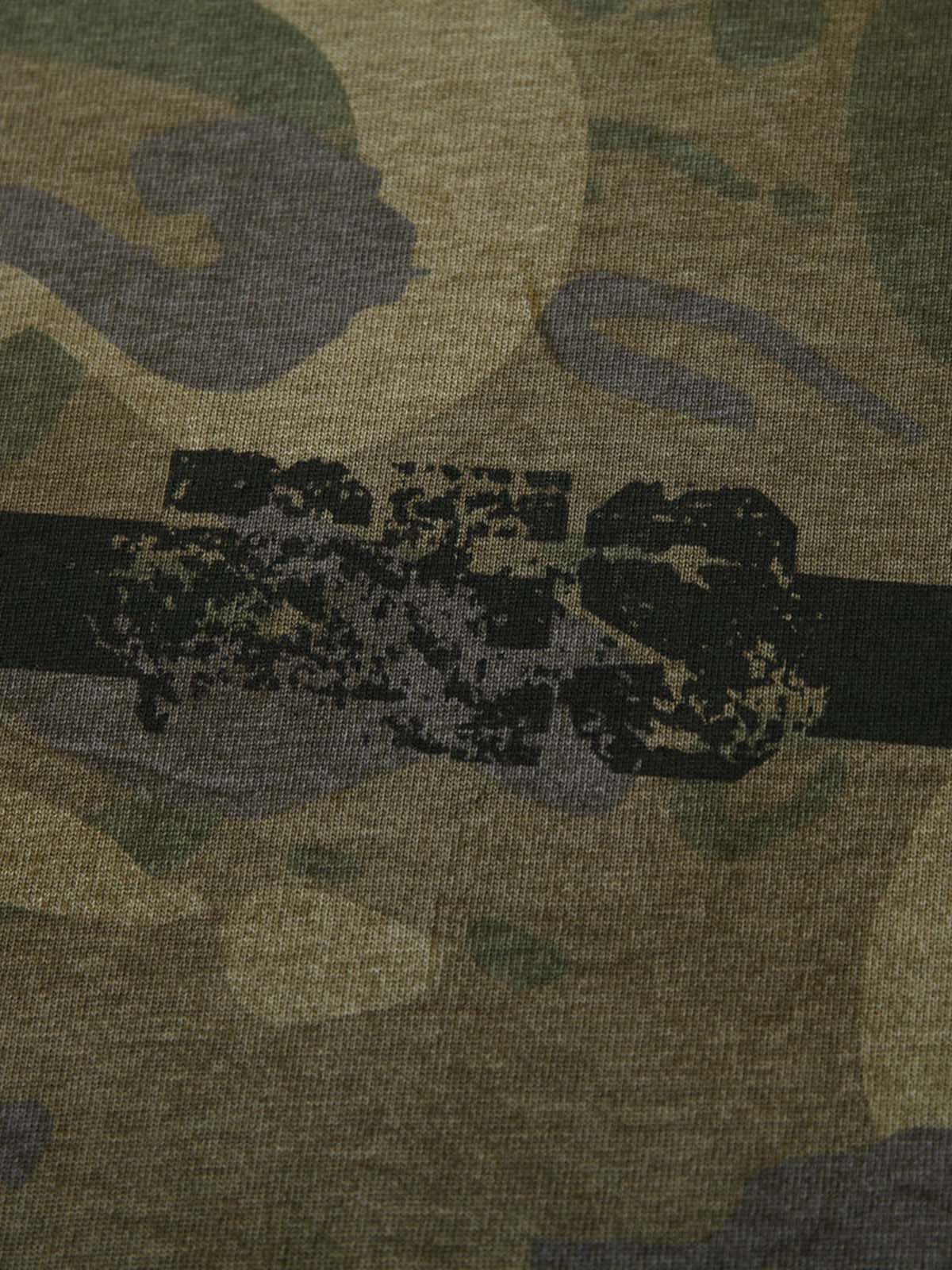 Camouflage Spliced Faux Two-Piece Long-sleeve T-shirt 