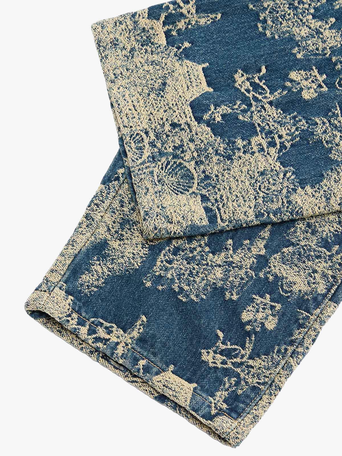 Landscape Jacquard Straight Jeans 