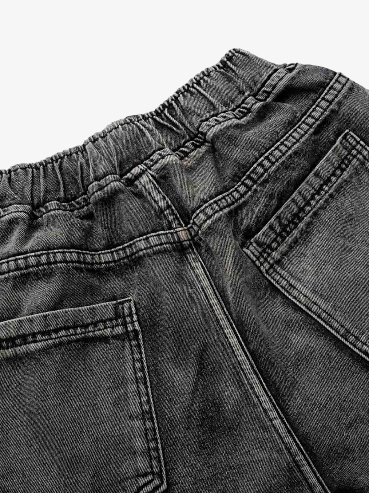 Washed Cargo Denim Shorts - 2382 