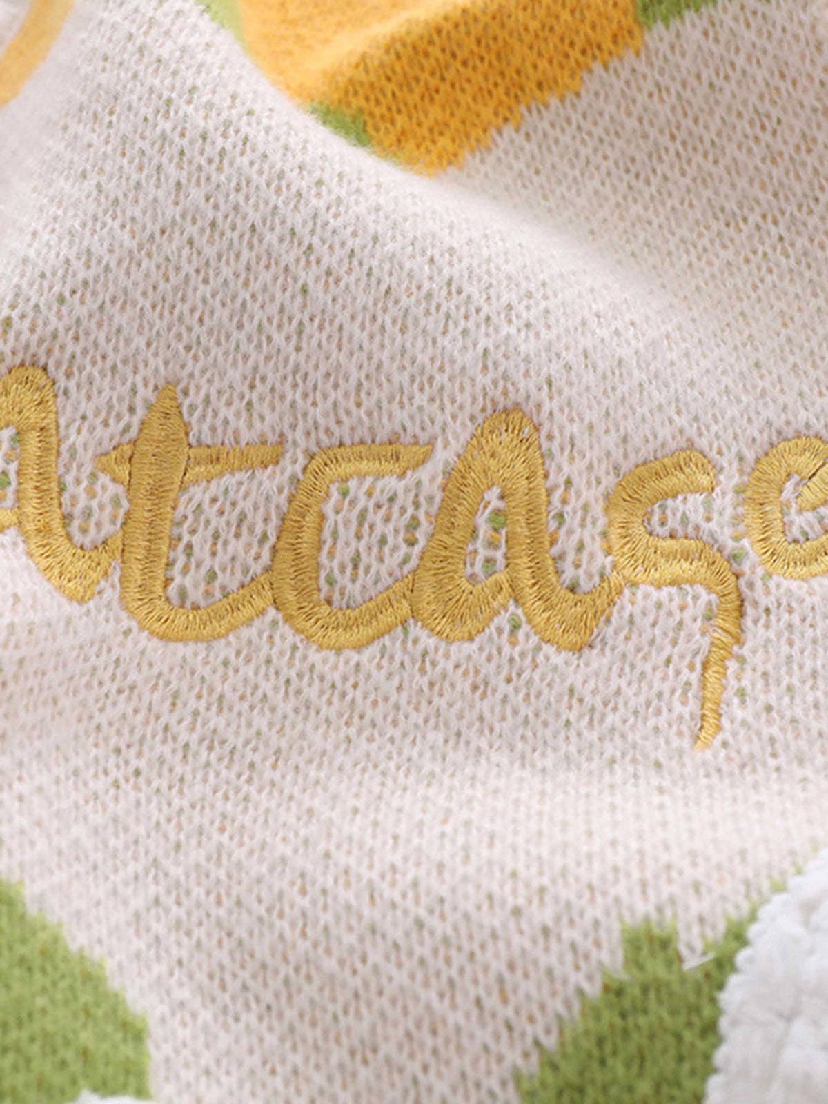 Thesupermade Graffiti Love V-neck Irregular Sweater - 1695 