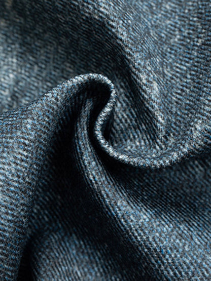 Retro Scissors Print Cropped Denim Shorts 