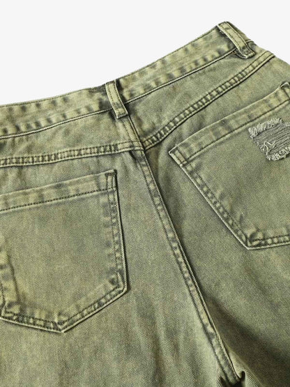 Washed Distressed Ripped Barrel Jeans 