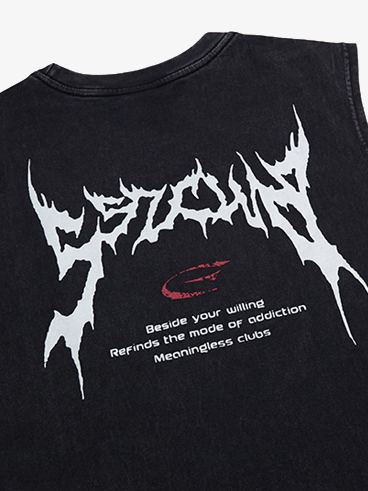 Retro Washed Letter Print Vest 