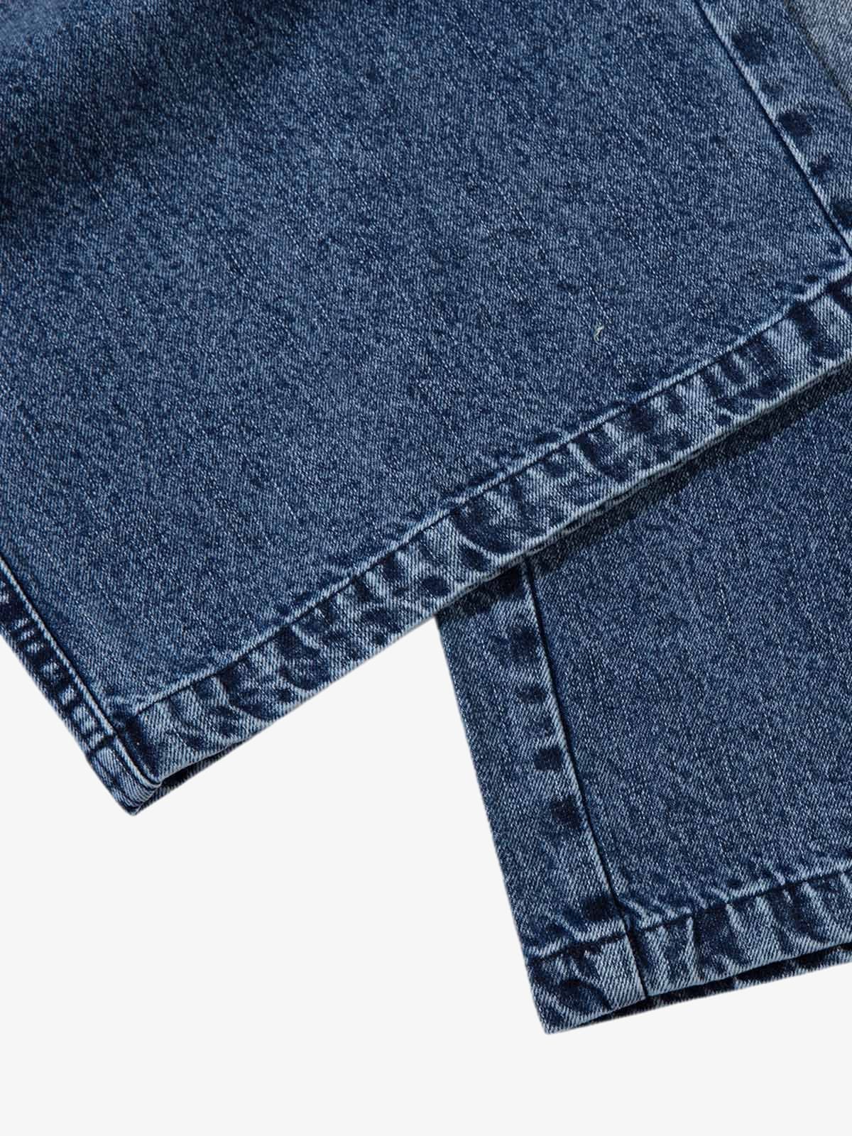 Washed  Print Straight Jeans 