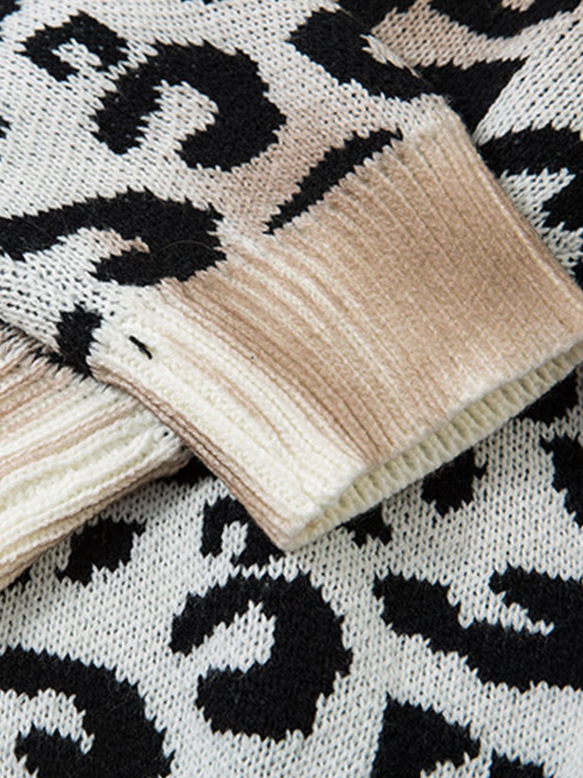 Thesupermade Tie-dye Cheetah Jacquard Sweater 