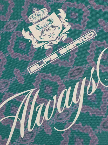 Always Strive Green Patterned Jersey V-Neck T-Shirt 