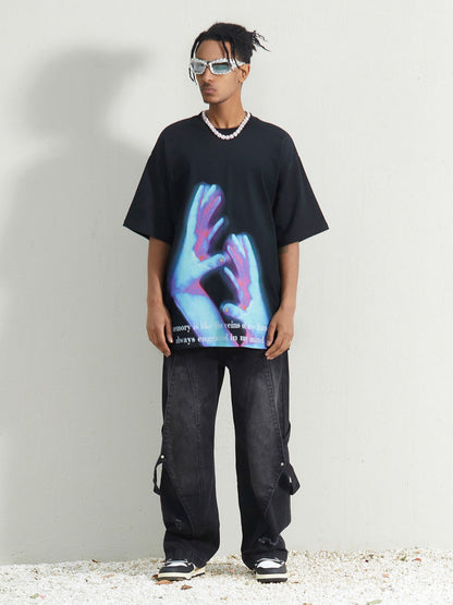 Thesupermade Vintage Palm Touch Printed T-shirt 