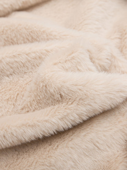 Fur Lined Zip Up Hooded Bomber Jacket 