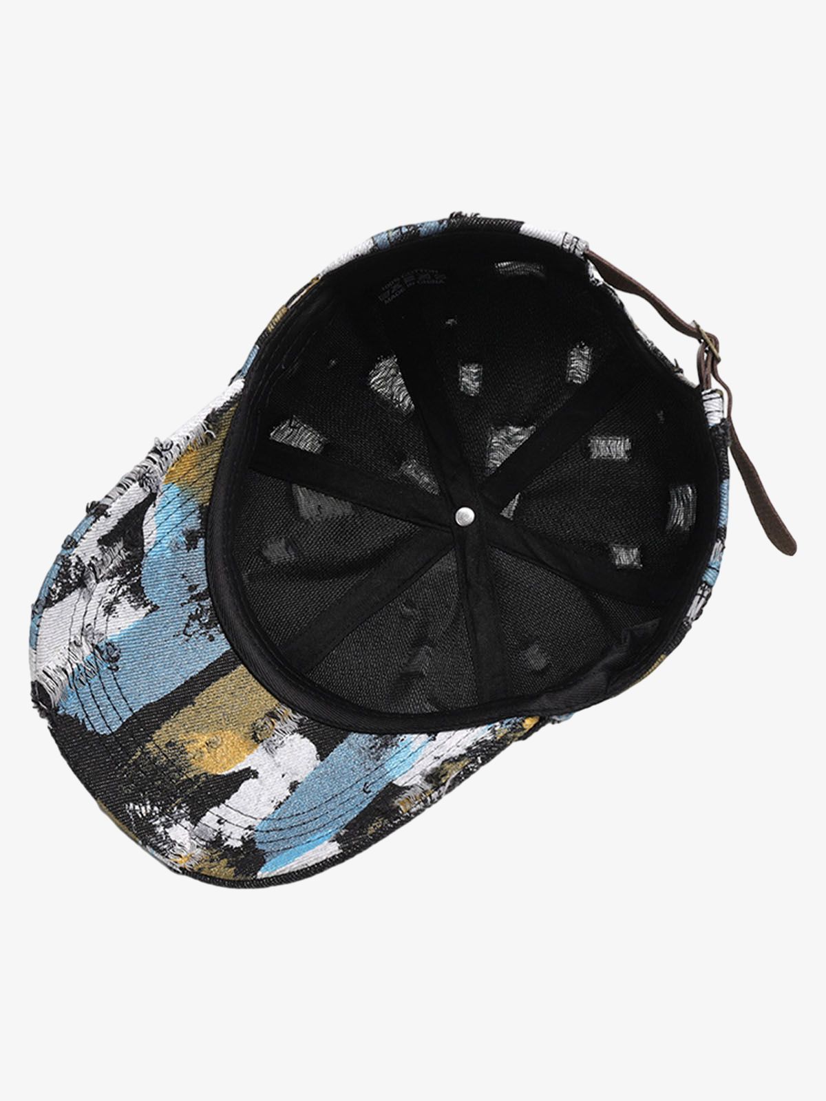 Distressed Abstract Print Baseball Cap