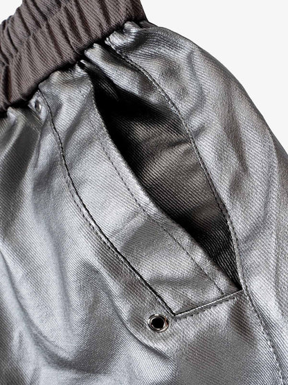 RO Style Matte Coated Leather Baggy Trousers - 2339 