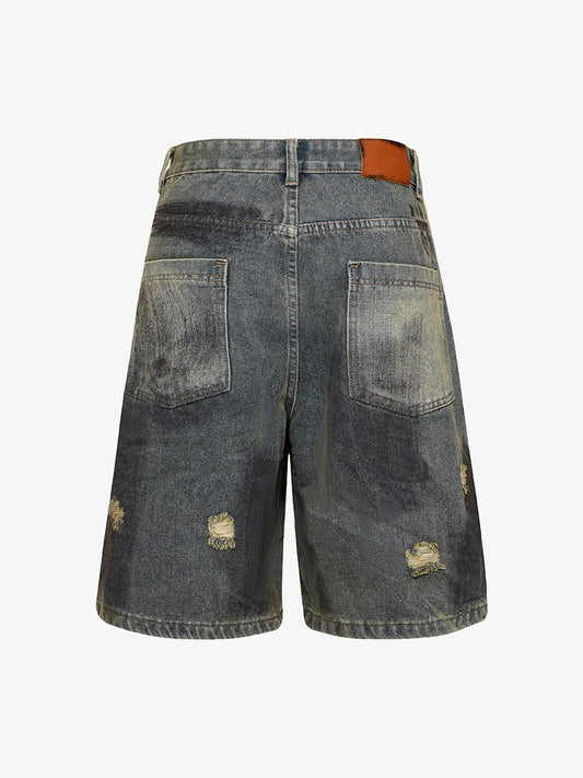 Thesupermade High Street Washed Distressed Denim Shorts 