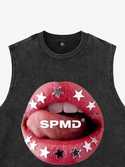 Original Hot Lips Print Vest 
