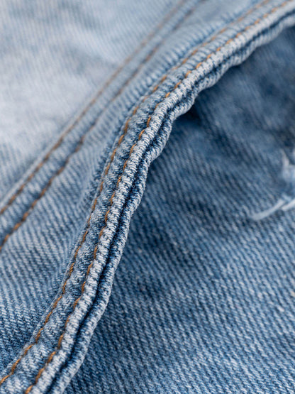 Ripped Washed Tassel Cargo Denim Shorts 