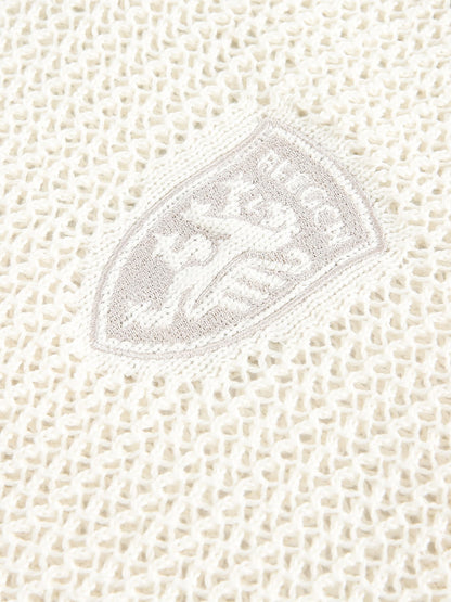 Vintage Ripped Long Sleeve Knitted Jersey V-Neck Sweater 