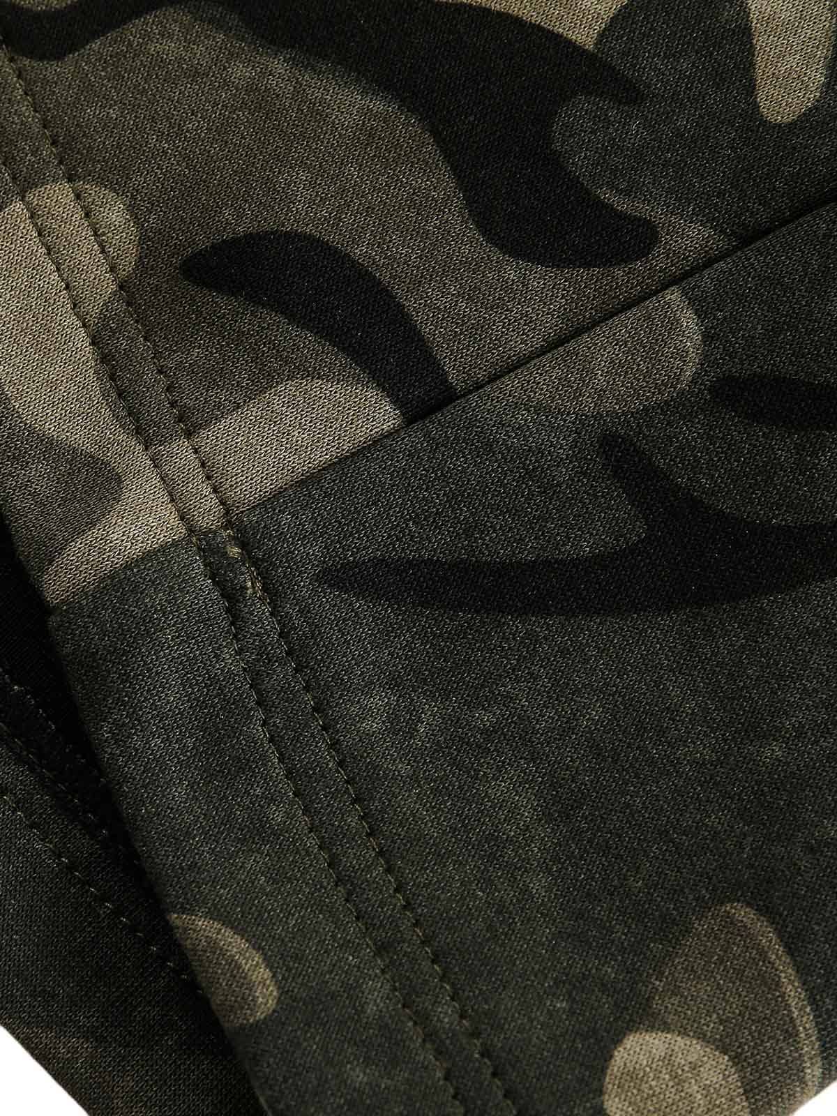 Vintage Camouflage Flame Heart Print Hoodie 