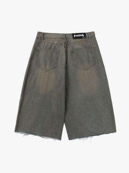 Ripped Dirty Dyed Stripped Jorts 