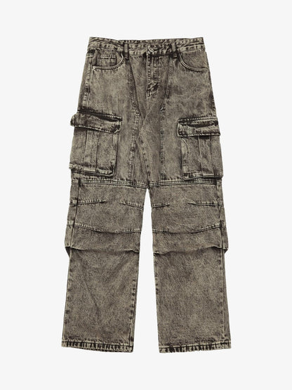 Thesupermade American Street Style Washed Distressed Work Jeans - 2354 