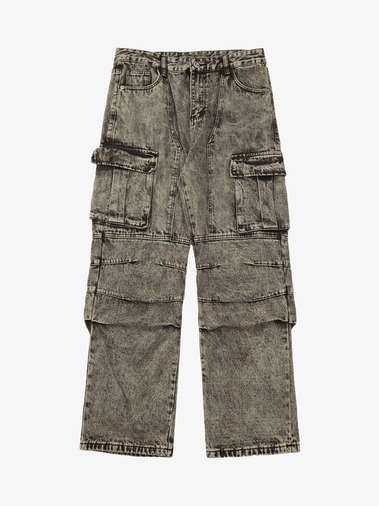 Thesupermade American Street Style Washed Distressed Work Jeans - 2354 