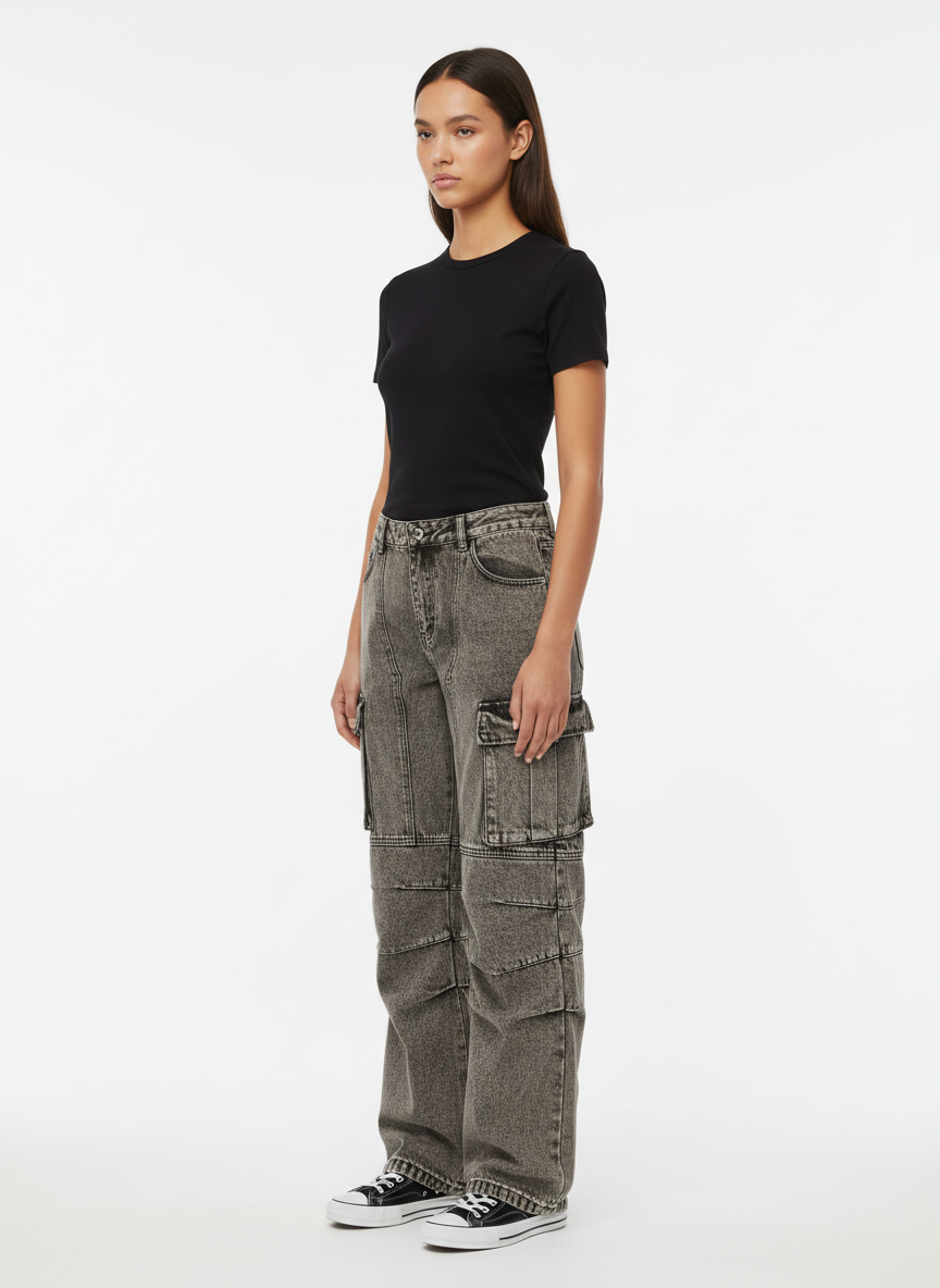 Thesupermade American Street Style Washed Distressed Work Jeans - 2354