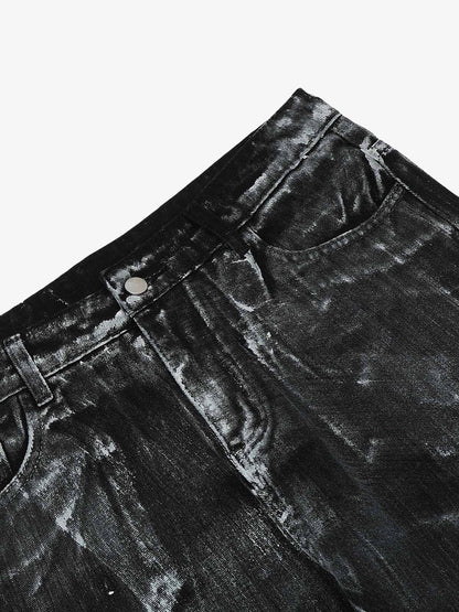 Street Batik Deconstructed Split Jeans 