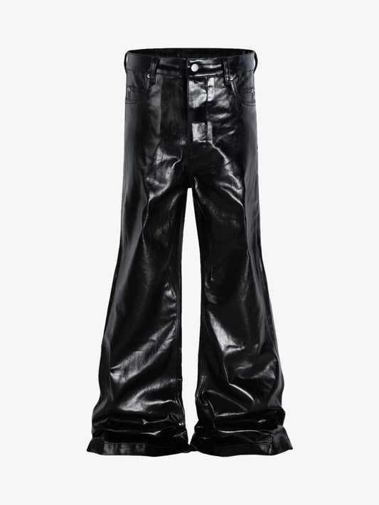 Thesupermade Glossy Patent Leather Flare Pants - 2396 