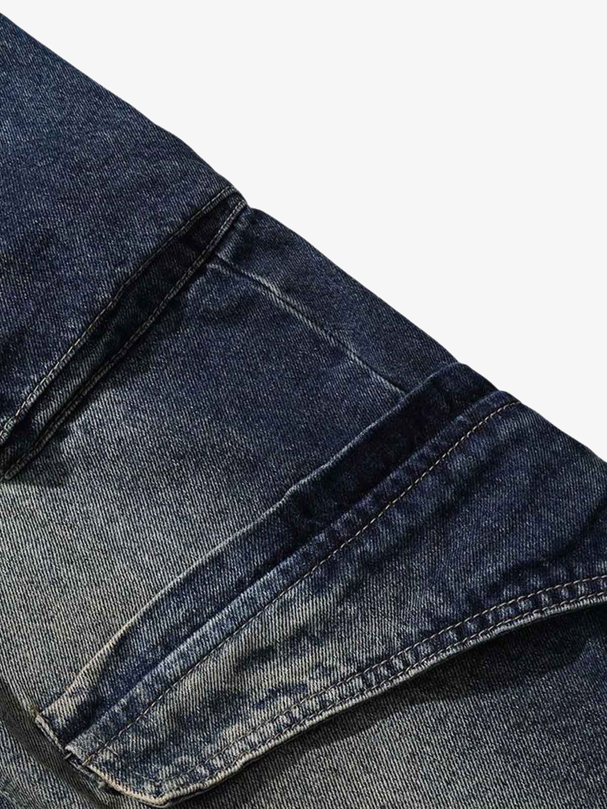 Heavy Washed Workwear Baggy Barrel Jeans - 2337 