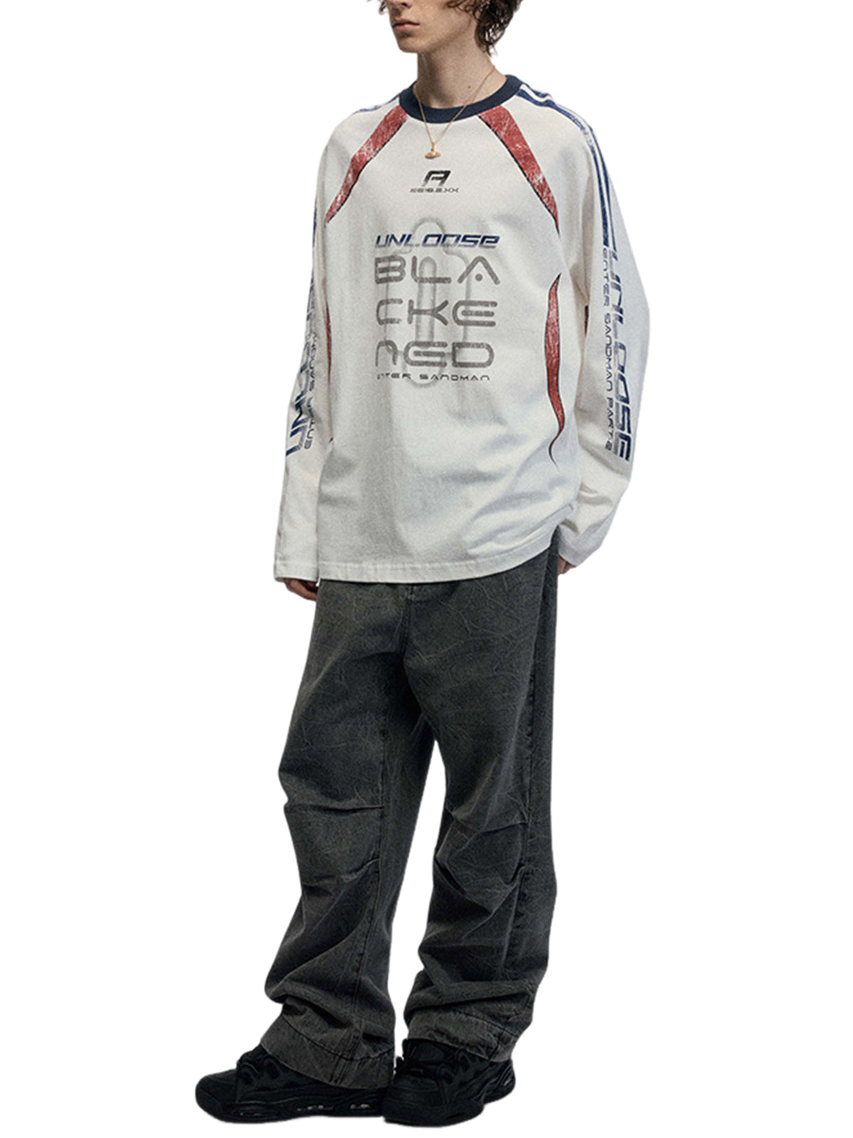 Retro Jersey  Oversized Long Sleeves T-Shirt 