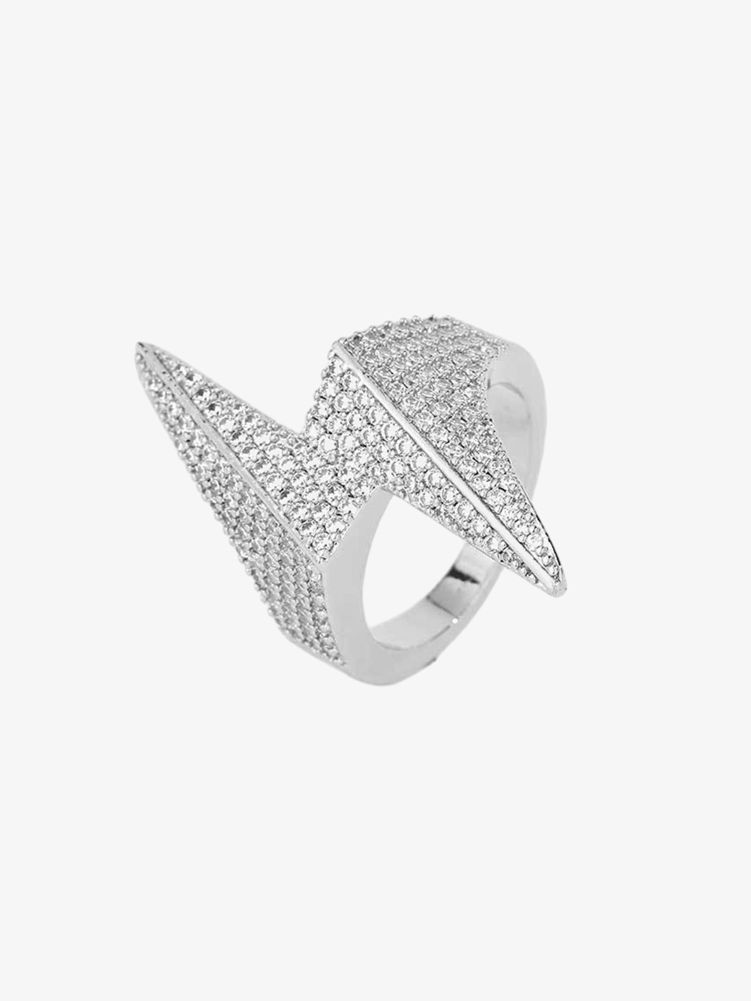 Thesupermade Lightning-shaped Zirconia Ring