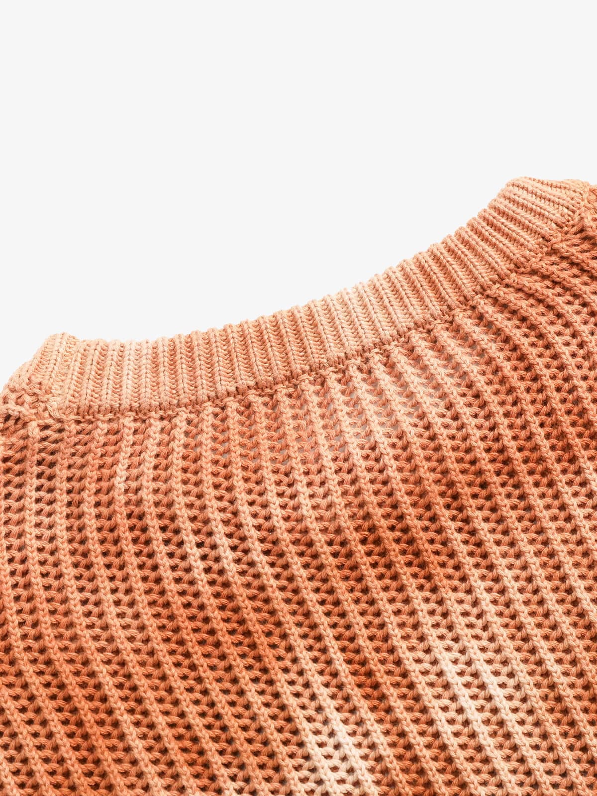 Gradient Ombre Knit  Crew Neck Sweater 