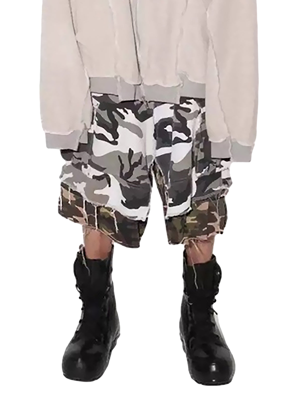 Retro Faux Two-Piece Whisker Camouflage Jorts - 2386 